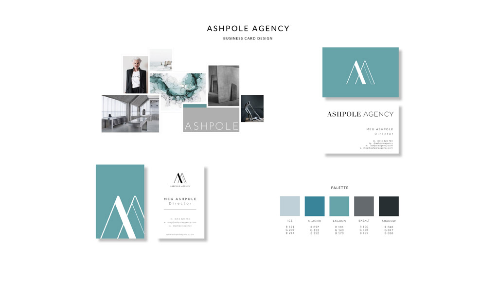 Business Cards and Mood boards, Ashpole Agency Branding Mood Board